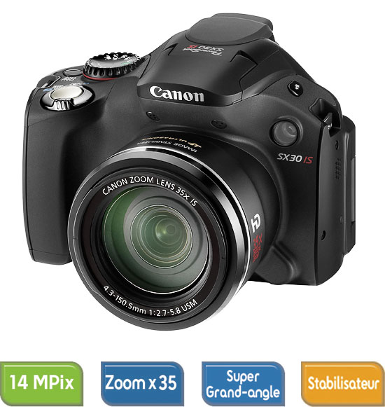 Canon Powershot Sx30 Is Appareil Photo Bridge 14 Mpix Zoom 35X Ecran Lcd 2,7" Noir