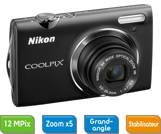 Nikon CoolPix S5100 Noir Brillant - Appareil photo compact - Achat