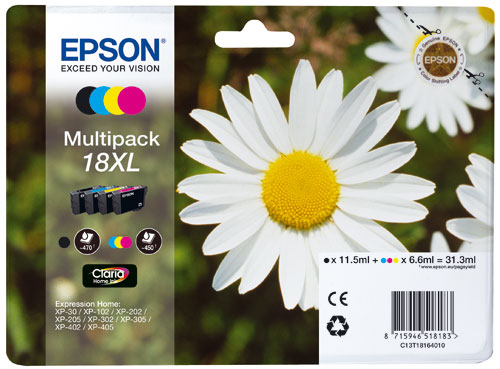 Cartouches d'encre Epson Série Pâquerette 18 XL - Multipack 4 cartouches