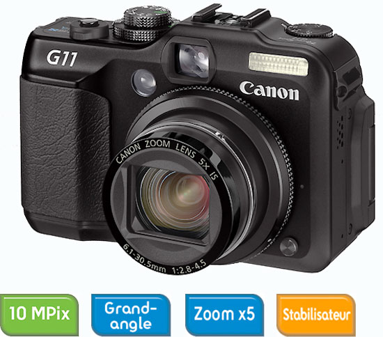 Canon Powershot G11 Appareil Photo Compact Numérique 10Mpix Ecran Lcd 2,8'' Zoom Optique 5X Zoom Numérique 4X Noir