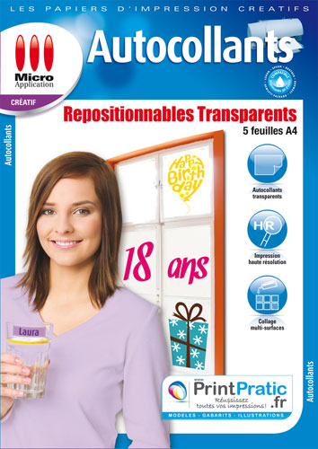 Micro Application Papier Autocollant repositionnable - Transparent - Papier  d'impression - Achat & prix