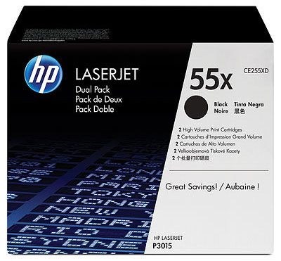 Pack de 2 Toners HP LaserJet 55X (CE255XD) - Noir