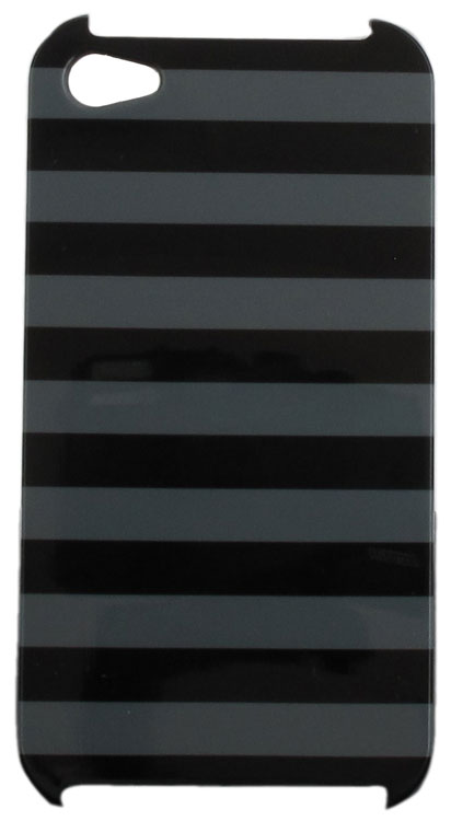 Energy Coque Soft Touch Marinière pour iPhone 4 - Noir/Gris