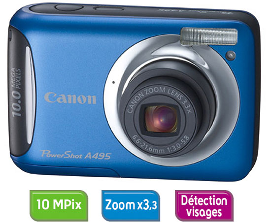 Canon PowerShot A495 Bleu État correct - Canon reconditionné disponible sur Fnac