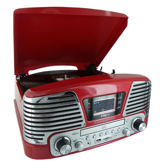 BIGBEN TURNTABLE NOSTALGIA METAL RED