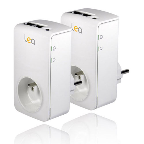 Lea Pack De 2 Adapateurs Cpl Netsocket200 Nano Avec Prise Intégrée