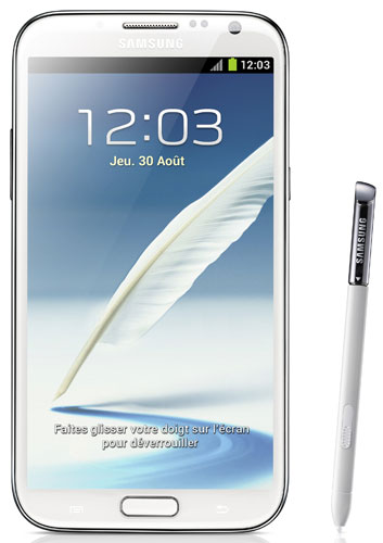 Samsung Galaxy Note II - 3G smartphone - RAM 2 Go / Mémoire interne 16 Go - microSD slot - écran OEL - 5.55\