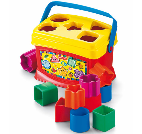 Fisher-Price Mon Trieur de Formes jouet bébé, boite avec 10 blocs