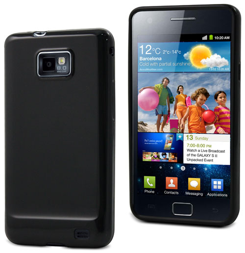 Muvit Coque MiniGel Glossy pour Samsung Galaxy S II - Noire
