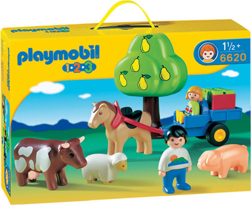Playmobil 6620 Enfants/charrette/animaux