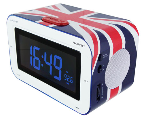 Radio Réveil Bigben Union Jack - Affichage Numérique - Couleurs Du Drapeau Britannique