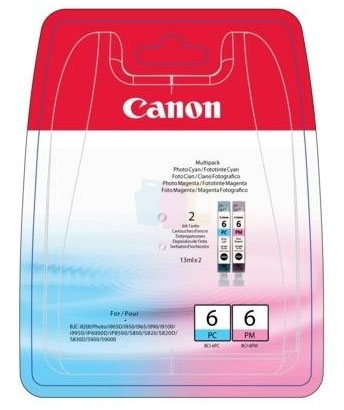 Cartouche Canon BCI-6 PC (Photo Cyan) + BCI-6 PM (Photo Magenta) Multipack 2 couleurs