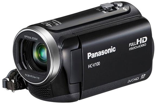 Panasonic HC-V100 - Caméscope - 1080i - 1.5 MP - 34x zoom optique - Panasonic - carte Flash - noir