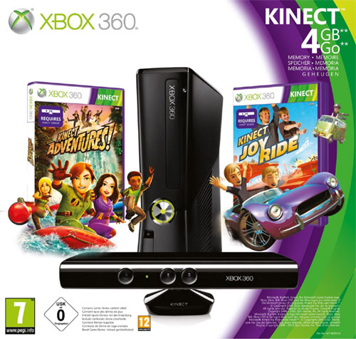 Console Xbox 360 4 Go Microsoft + Capteur Kinect + Kinect Adventures + Kinect Joy Ride