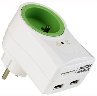 Watt & Co Chargeur universel Secteur + 2 ports USB
