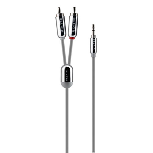 Belkin câble jack 3,5 mm stéréo vers 2 RCA males 2 m