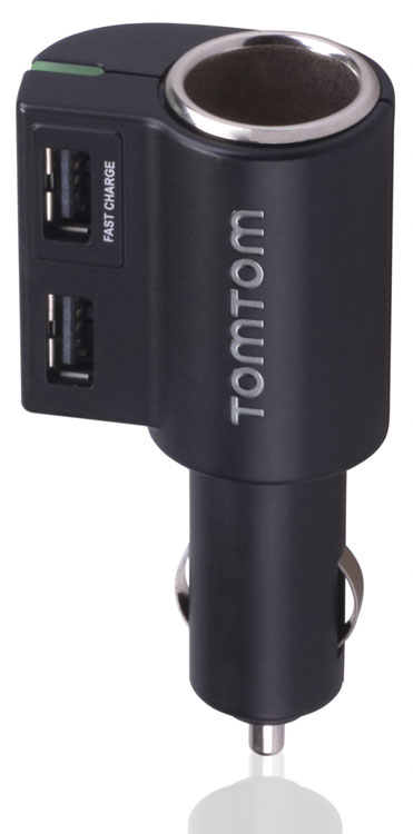 TomTom Chargeur multi-prises haute vitesse Allume-cigares/USB pour GPS, iPhone, iPod & iPad