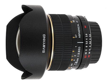Objectif reflex Samyang 14 mm f/2.8 Aspherical IF ED UMC; Monture Olympus Reflex 4:3