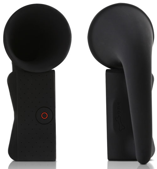 Bone Demi-support Amplificateur de son pour iPhone 4 - Noir