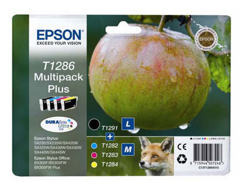 Cartouche d'encre Epson T1286 Renard - Multipack 4 cartouches