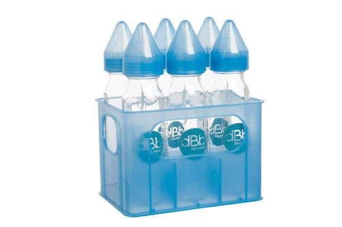 6 biberons 240ml en verre bleu - dbb remond
