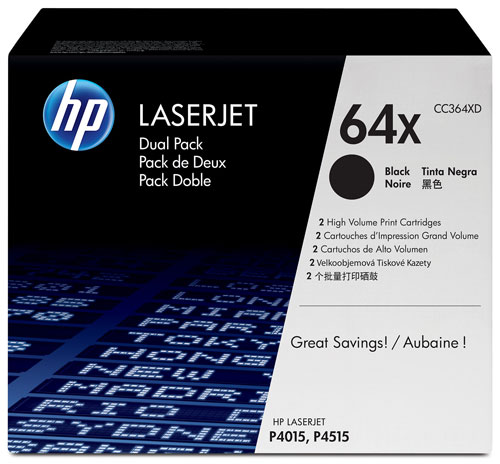 Pack de 2 Toners HP LaserJet 64X (CC364XD) - Noir