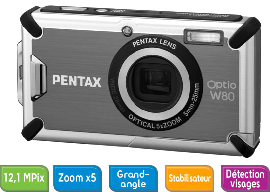 Pentax Optio W80 (Etanche) Gris Métallisé