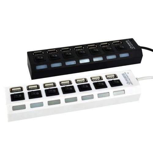7 Port ON / OFF HUB USB 2.0 haute vitesse pour PC portable WH Pealer66
