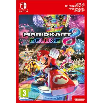 Pack Console Nintendo Switch Néon Rouge et Bleu + Code de téléchargement Jeu Mario Kart 8 Deluxe