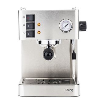 H.Koenig EXP530 - Machine à café avec mousseur à lait - 15 bar - acier inoxydable - 1