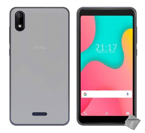 Housse etui coque pochette silicone gel fine pour Wiko Y60 avec verre trempe - BLANC TRANSPARENT
