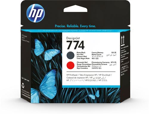 hp inc. hp 774 matte black/chromatic red printhead noir