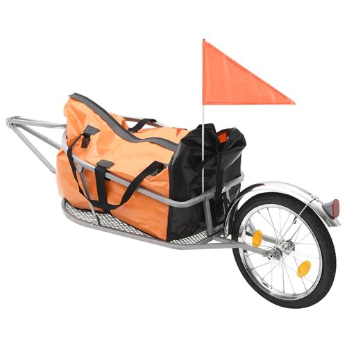 vidaXL Remorque à bagages pour vélo avec sac Orange et noir - La Poste