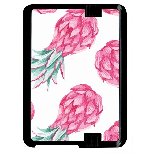 Coque Amazon Kindle Fire 7 Hd Ananas Rose Fond Blanc
