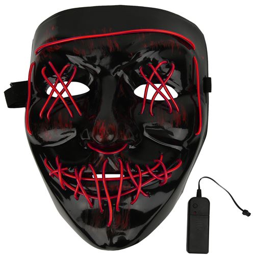 Masque Halloween LED lumineux avec bande élastique Rouge - Masque de  déguisement - à la Fnac