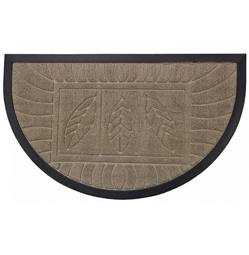 Paris Prix - Tapis D'entrée Demi-lune feuilles 45x75cm Naturel