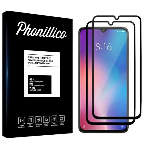 Verre Trempe pour Xiaomi MI 9 SE [Pack 2] Film Transparent Bord Noir Vitre Protection Ecran Phonillico®