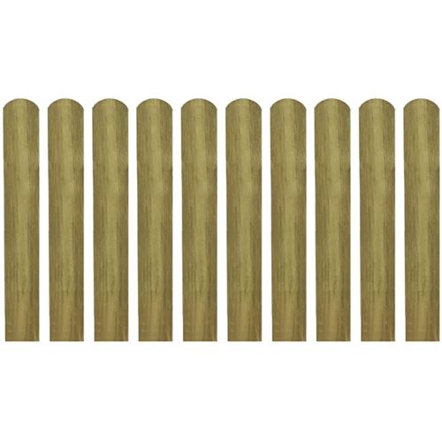 20 pcs Lattes imprégnées de clôture Bois 60 cm