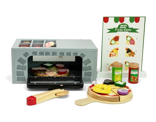 Mamamemo Four à pizza en bois 33 pièces