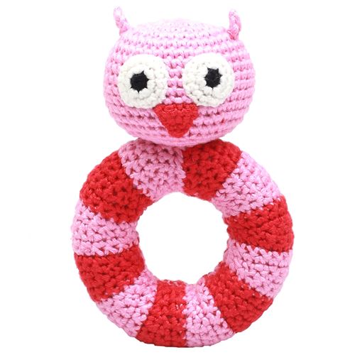 natureZOO hibou crocheté 14 cm crocheté rose