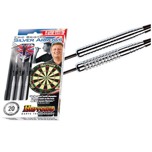 Harrows Eric Bristow Silver Arrows Fl&eacute;chettes Argent/Noir 24 g