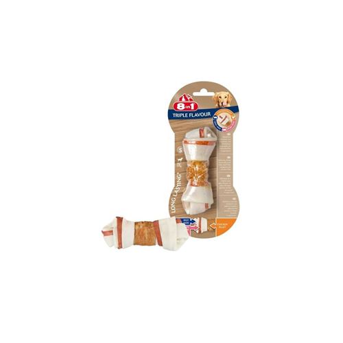 8in1 Triple Flavour Os A Macher Premium S Aux Boeuf, Porc, Poulet - Pour Chien De Petite Taille - 1 Piece