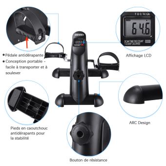 Mini Velo d appartement OneTwoFit OT068 Portable Ecran LCD Noir Velo de fitness Achat prix fnac