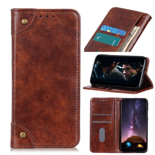 Etui en PU auto-absorbé marron pour votre Xiaomi Mi 10 Lite 5G/Mi 10 Youth 5G