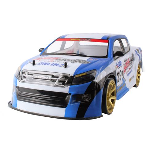 01:10 70 Kmh 2.4G Rc Voiture 4 Roues Motrices Double Batterie Haute Puissance Led Phares de Course de Camions HM129