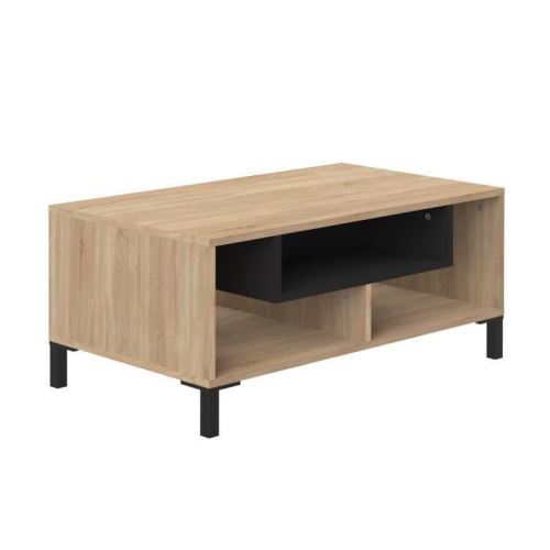FINLANDEK Table basse ODAIBA - Contemporain - Décor chene clair et noir - L 89,5 cm