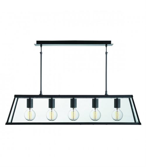 Suspension 90 cm Voyager, noir, en verre