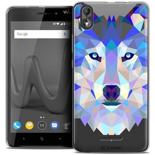 Coque Crystal Gel Wiko Lenny 4 PLUS (5.5 ) Extra Fine Polygon Animals - Loup