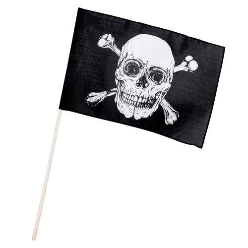 Boland tête de mort 45 cm polyester noir/blanc