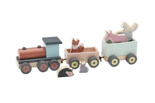 Kid's Concept train en bois avec des animaux Edvin 46 cm 12-pièce